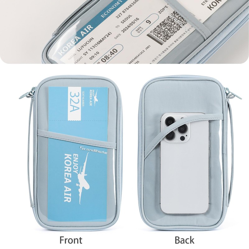 SEPWIK Travel Passport Wallet RFID Family Passport Holder with Hand