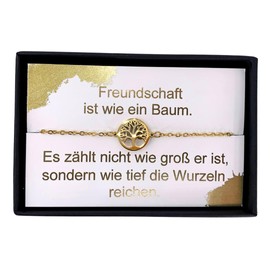 NataschaWoge® Gift Tree of Life Subtle Minimalist Rhinestone Stainless Steel Best Friend Bracelet Friendship Bracelet Friendship Jewellery Birthday Bracelet Gift Idea, Stainless Steel