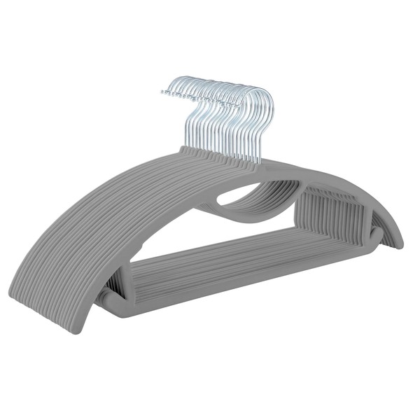 MIZGI Premium Velvet Hangers 50-Pack,No Shoulder Bump Hangers W/Tie Bar