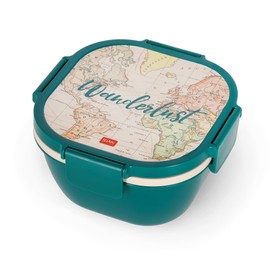 Legami - Lunch Box 1 Fork and 1 Spice Jar Included Airtight Leak Proof Capacity 1700ml Travel 19 x 10.7 x 19cm