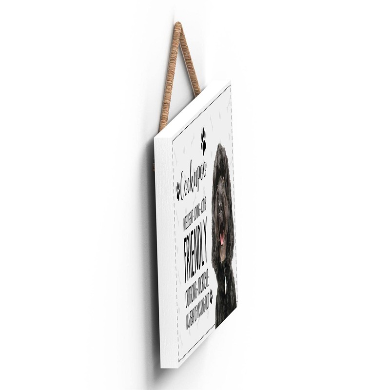 Global Designs Pets & Paws - Rope Plaque Cockapoo Black