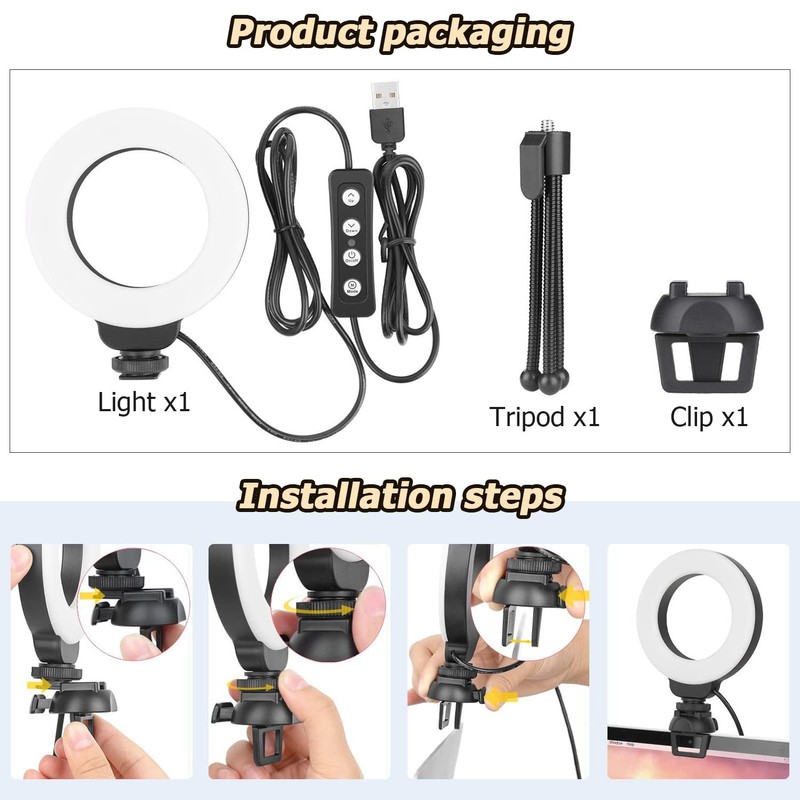 Video Conference Lighting Kit, Dveda Ring Light for Laptop Phone