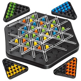 Triggle Game Rubber Bands, Triggle Game, Chain Triangle Chess Game, Elastic Band Triangle Board Game 2-4 People, Interactive Plug-In Game for Family Celebrations with Children and Adults