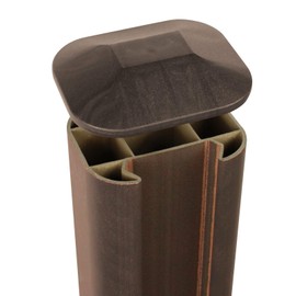 Walnut, Flat Cap for Composite Fence Post of Plastic Eco Fencing Panels