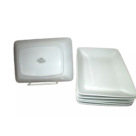 SET of 6  AMERICAN AIRLINES FIRST CLASS WHITE PORCELAIN ENTREE DISHES "deSter"