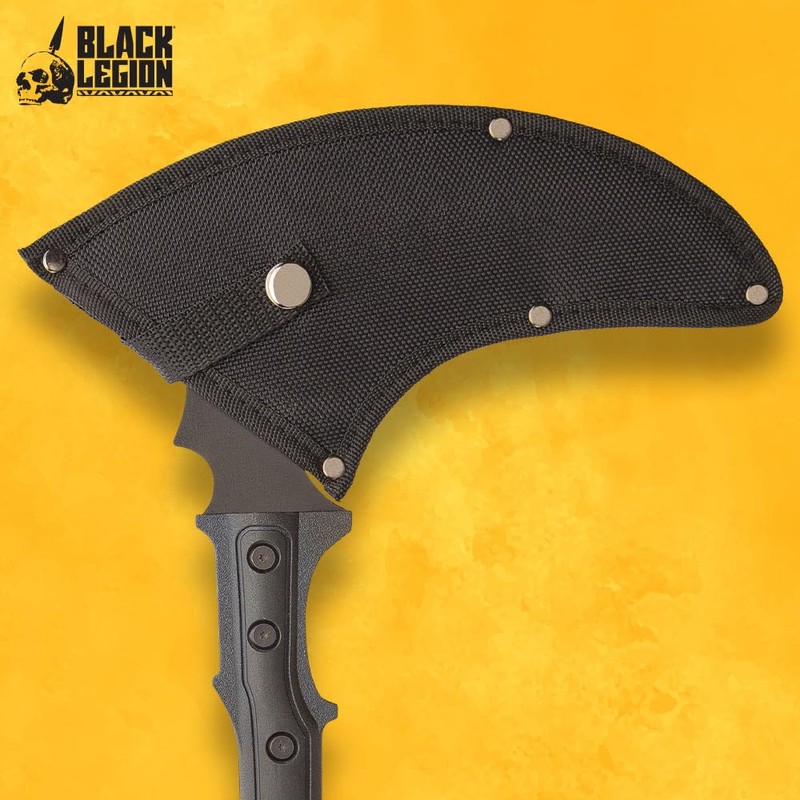 BLACK LEGION Tactical Sickle and Sheath | Stainless Steel Blade,
