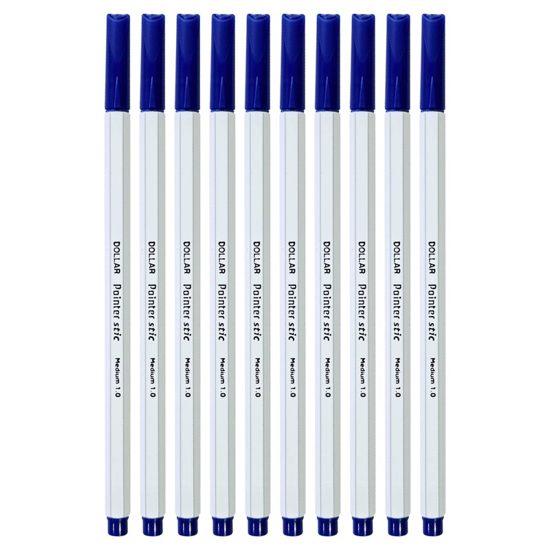 DOLLAR PointerStic Felt Tip Colouring Pens, BLUE, Medium Point (1.0mm),