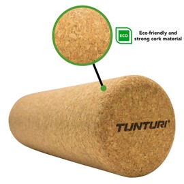 Tunturi Cork Yoga Roll Sustainable Massage Roller Fascia Roller Cork Roller for Self Massage 30cm