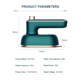 Portable Handheld Iron, Mini Handheld Iron for Clothes, Travel Garment Steamer, Mini Ironing Machine Support Dry And Wet Ironing for Home Business Travel (Green)