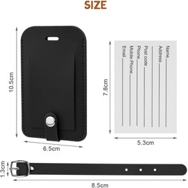 flintronic Suitcase Tags, Suitcase, Luggage Tags, Tags with Name Plate, Address Tag, Suitcase Tag, Travel Accessories, Pack of 4 (Black)