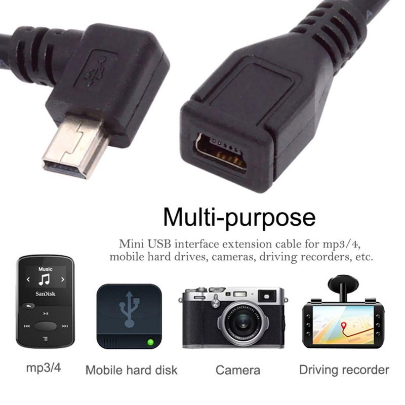 chenyang USB 2.0 Mini USB 5Pin Male to Female 90