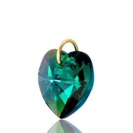 Lua Joia 9ct Gold May Birthstone Pendant Only With Sparkly Emerald Charm Heart Crystal Jewellery for Women Gift for Girls, Mum, Wife, Birthday, Anniversary & Valentine’s