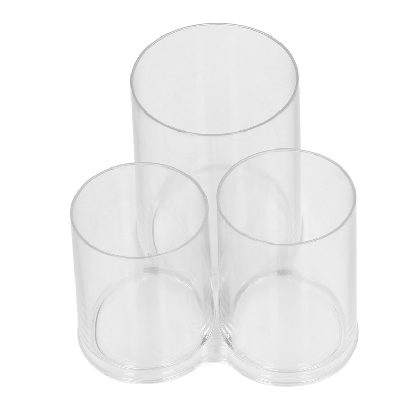 Clear Round Plastic Makeup Container Transparent Cylinder Makeup Brush Holder
