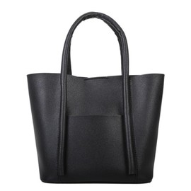 NICE SELECTION Women's Handbag, Small, Handbag, Work or School, PU Leather, Lightweight, Solid, Tote, Freestanding, Elegant, Stylish, Formal, Black