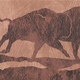 CONCORD WALLCOVERINGS ™ Wallpaper Border Animal Pattern Bison Shadows for Cottage Farmhouse, Brown, 15 Feet by 7 Inches WD4298B