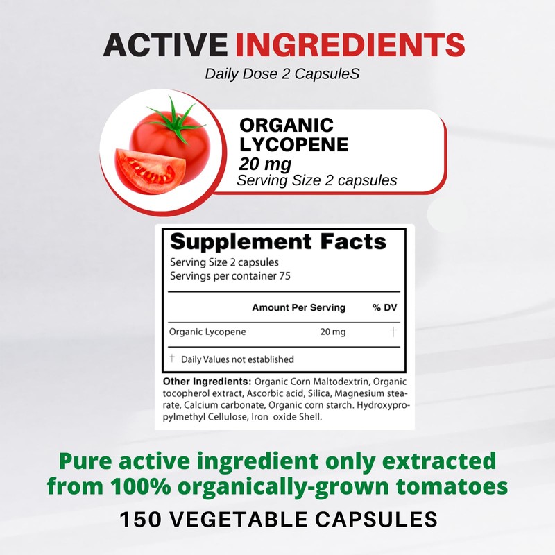 Organic Lycopene | Antioxidant Natural Supplement | with Organic Lycopene