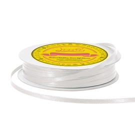 LEEQE Double Face Off White Satin Thin Ribbon 1/8 inch X 50 Yards Polyester Off White Ribbon for Gift Wrapping Very Suitable for Weddings Party Hair Bow Invitation Decorations and More