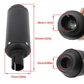 ABCERRSI - Silenciador de escape de 28 mm y 1.1 pulgadas compatible con Dirt Bike Street Bike Scooter ATV Racing color negro