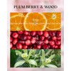 M&SENSE Plum Berries Wooden Scented Soy Candles - Vegan, Naturally