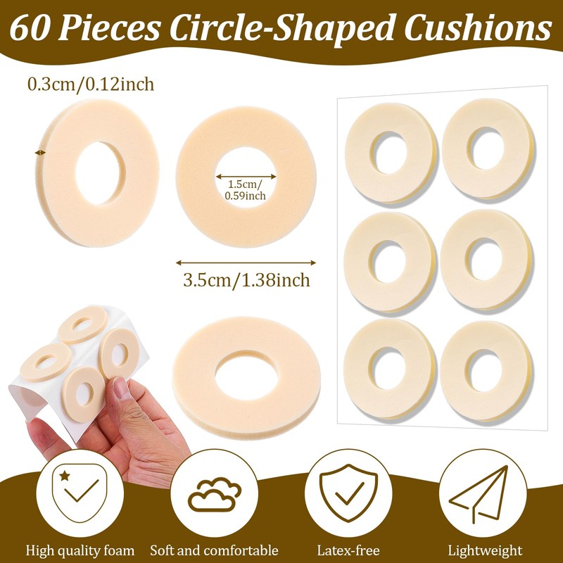 60Pcs Foam Callus Corn Cushions Self Adhesive Foot Pain Relief