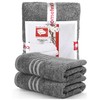 DecoHomeTextil Hand Towel Set, 2 Hand Towels in Dark Grey,