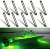 EVOTECH 10 Pack Green 6 LED Deck Marine Boat Lighting