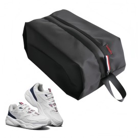 Ai-OUMLEEF Foldable Shoe Bags, Shoe Bags for Travel, Water-Resistant Travel Shoe Pouch with Zipper, Lightweight & Portable Shoe Storage Organizer (Black)