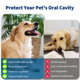 Ganciu Dog Plaque Remover - Pet Sonic Teeth Cleaner with LED Light -Teeth Cleaning Kit for Tartar and Stains -Suitable for Dogs（White）