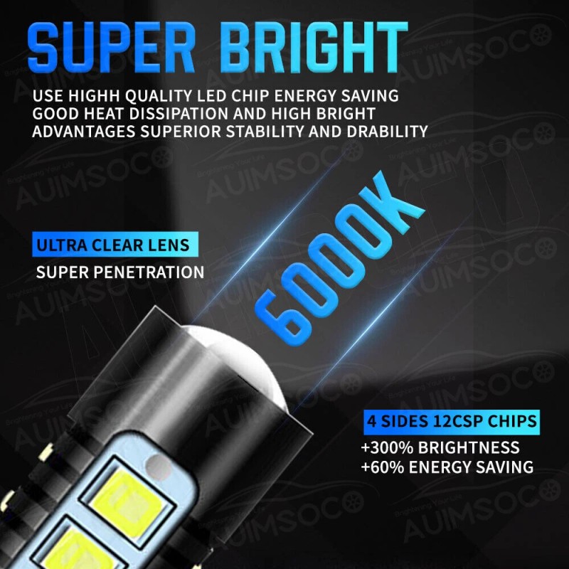 AUIMSOCO 881 894 889 LED Fog Light Driving Bulb 6000K