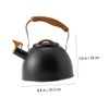 GRIRIW Ergonomic Handle Design Black Whistling Kettle for Heating Tea