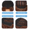 WeKen Men's Shoulder Length Brown Curly Wig with Beard Set