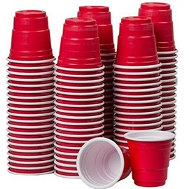 Goodtimes 2 ounce Mini Party Cups (5 packs of 20 cups) (Red-Bulk)