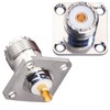 2pcs SO239 UHF Female 4 Hole Connector, PL259 Chassis Mount