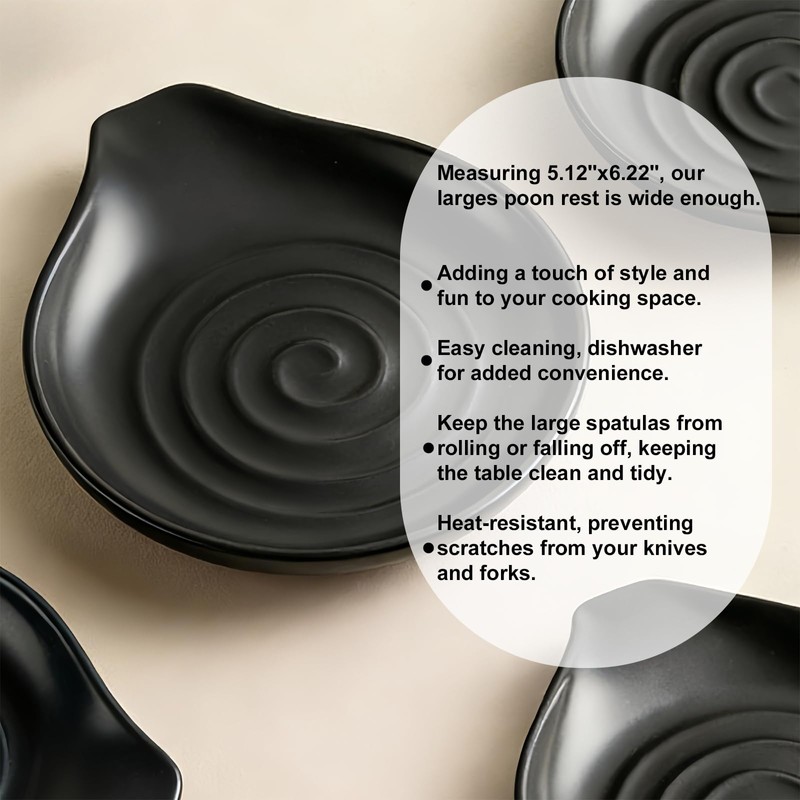 Porcelain Spoon Rest, 6.2" Large Drip Tray for Multiple Utensils,