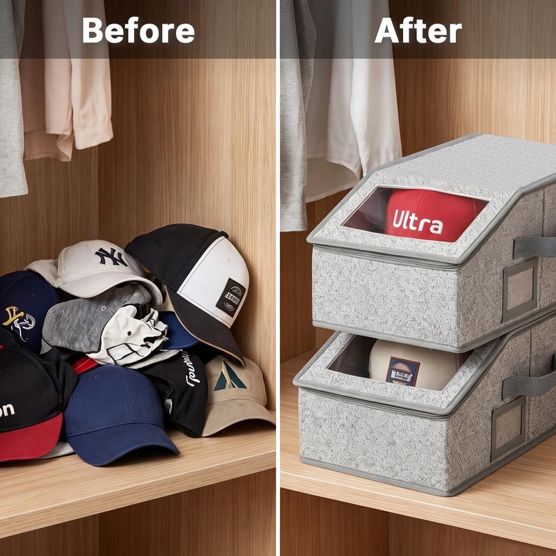 Hat Storage for Baseball Caps - 2 Pack , Hold