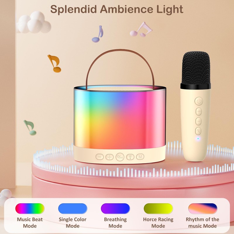 JYX Mini Karaoke Machine for Kids Adults, Portable Bluetooth Speaker