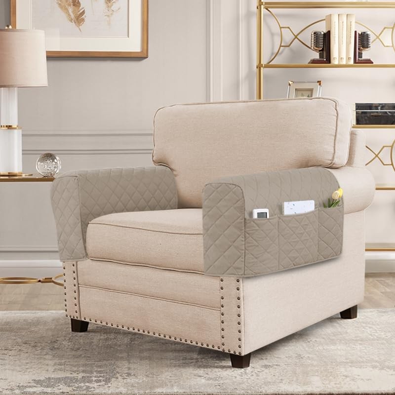 2 Pack Water Resistant Armrest Covers for Chairs and Sofas