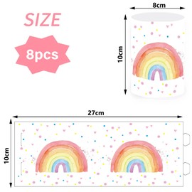 Pack of 8 Lantern Table Decoration Birthday Girls, Rainbow Decoration Birthday Decoration Girls, Children's Birthday Table Decoration for Girls, Beautiful That You Are Decoration Children's Birthday