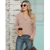 IECCP Women's Jumpers V Neck Long Sleeve Tops Women Solid