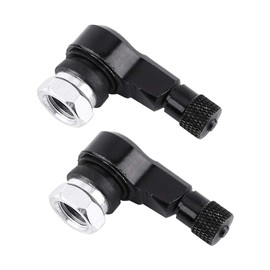 2 pieces angle valve, 11.3 mm 90 degree car motorcycle tyre angle valve angle wheel tyre shaft curved valve for standard tubeless tyres wheels (black)