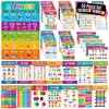Decorably 50 Vibrant Kindergarten Learning Posters for Toddlers, 11x17in Matte-Laminated