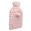2LT Heart FOIL Print Plush HOT Water Bottle (Pink)