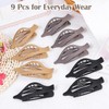 9 Pack Flat Hair Clips for Women, Matte Claw Clips