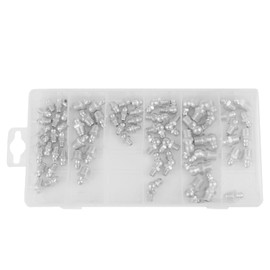 AUTOMAJOR 70 pcs Grease Fittings Kit SAE Hydraulic Grease Zerk Assortment: 1/4" 1/8" Straight 45 90 Degree Angled Zerk Fittings Zinc Plated Steel Set