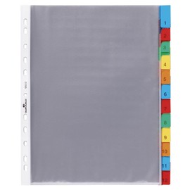 Durable 663319 Punched Pockets Index Set with 12 Divisions - Transparent