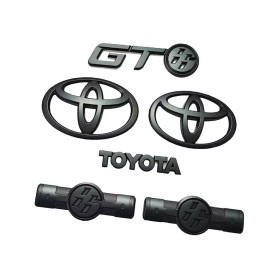 Toyota For 2012-16 Toyota GT86 Scion FRS Front Rear Set Matte Black Fender Emblem Badge