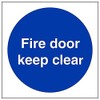 V Safety Fire Door Keep Clear Mandatory Sign - 100