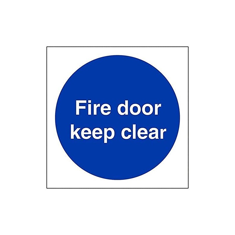 V Safety Fire Door Keep Clear Mandatory Sign - 100