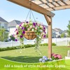 JFFLYIT 4 Pack 14" Round Metal Hanging Basket for Outdoor