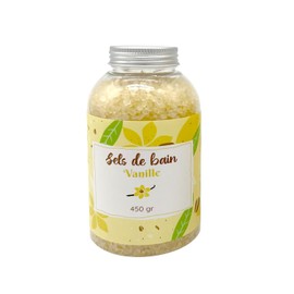 Sali da bagno alla vaniglia, 450 g, rilassante, spa a casa, cura del corpo, sali da bagno rilassanti muscolari naturali, bene – per adulti e bambini – francese trendy